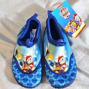 Paw Patrol Water Shoes Aqua Socks Blue Bungee Boys or Girls 9/10 Toddler Kids